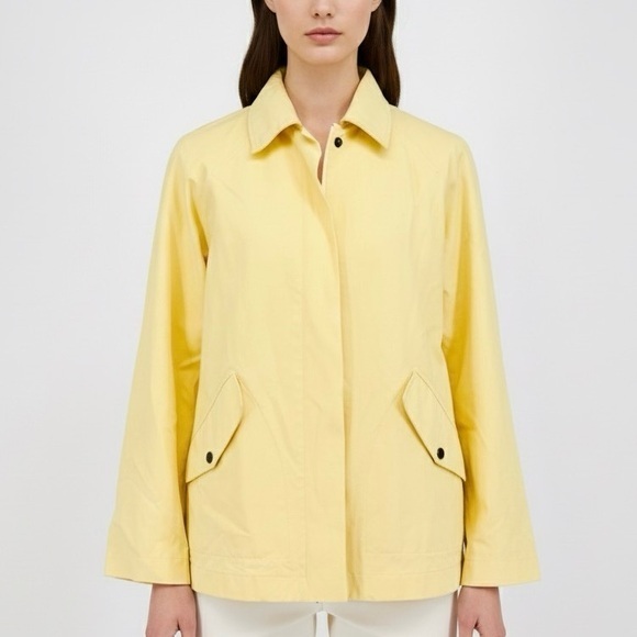 Weekend Max Mara Jackets & Blazers - WEEKEND MAX MARA Yellow Cotton-Blend Zip-Front Rain Jacket